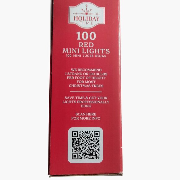 Holiday Time 100 Count Red Mini Lights Indoor Outdoor Incandescent White Wire - Picture 3 of 5